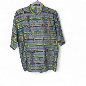 Ghana African tribal print button up shirt #africanprint #menswear